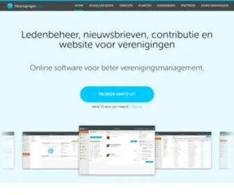 Verenigingenweb.nl(Ledenbeheer, nieuwsbrieven, contributie en website voor verenigingen) Screenshot