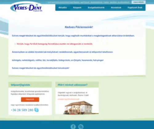 Veresdent.hu(Veres-Dent Fogászati Központ) Screenshot