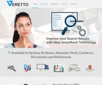 Veretto.com(Search Engine Marketing Specialists in Sydney Brisbane Adelaide Perth Canberra and Melbourne) Screenshot