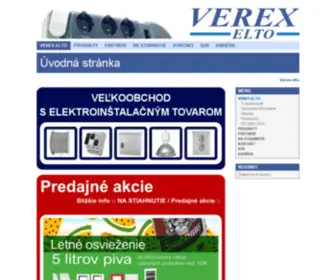 Verexelto.sk(VEREX-ELTO :: Káble, elektroinštalačný tovar, fotovoltaika) Screenshot