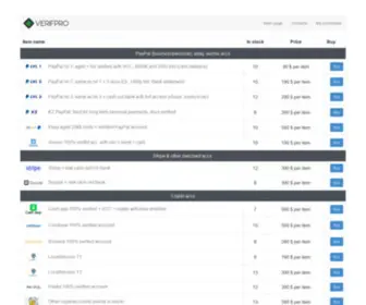 Verifpro.net(Buy PayPal account) Screenshot