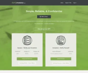 Verifyinvestor.com(Verify Accredited Investors) Screenshot