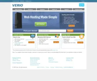 Verio.com(Small business web hosting offering additional business services such as) Screenshot