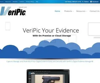 Veripic.com(Digital Evidence Management solutions and body worn camera integration for law enforcement) Screenshot