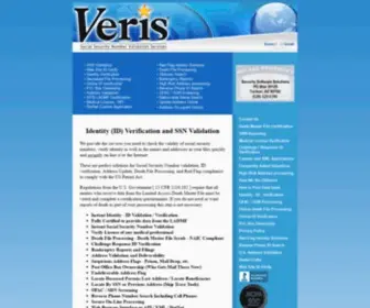 Veris-SSN.com(ID Verification & Social Security Number (SSN) Validation Services) Screenshot