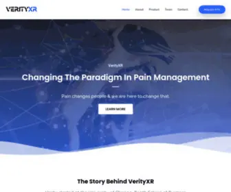 Verityxr.com(Changing the Paradigm in Pain Management) Screenshot