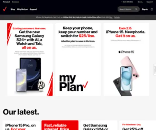 Verizon.com(Wireless, Internet, TV and Phone Services) Screenshot