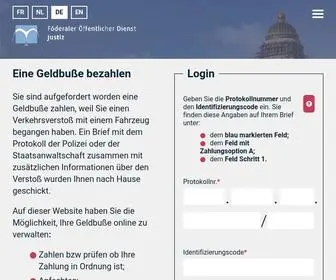Verkehrsstrafen.be(Willkommen bei Justiz) Screenshot