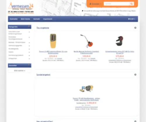 Vermessen24.de(Online-Shop für professionelle Vermessungsgeräte) Screenshot