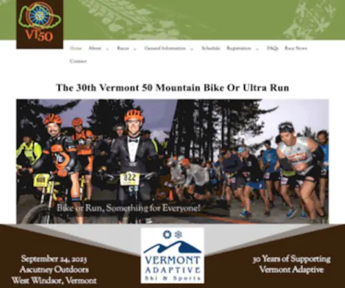 Vermont50.com(Vermont 50 Mountain Bike or Ultra) Screenshot