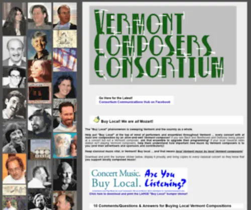 Vermontcomposers.com(Consortium of Vermont Composers) Screenshot