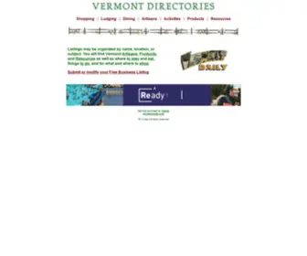 Vermontdirectories.com(Vermont Lodging) Screenshot