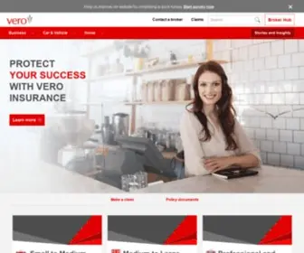 Vero.com.au(Vero Provides Market Leading Insurance Products and Solutions to Businesses of All Sizes) Screenshot