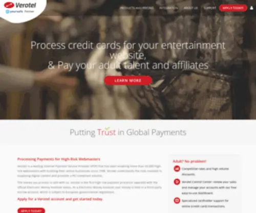 Verotel.com(Verotel is a leading Internet Payment Service Provider (IPSP)) Screenshot