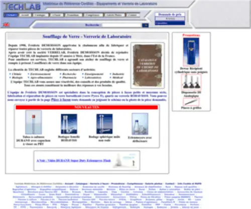 Verrerie-Laboratoire.com(Catalogue Verrerie de laboratoire) Screenshot
