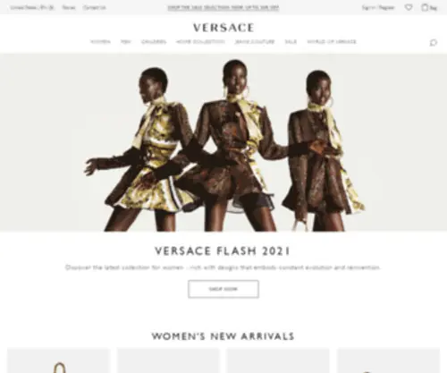 Versace.com(Versace Official Online Store Europe) Screenshot