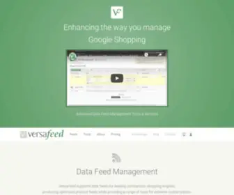 Versafeed.com(From data feed management to full) Screenshot