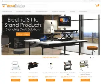Versatables.com(Ergonomic Office Furniture & Standing Desks) Screenshot