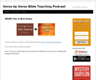 Versebyversebibleteaching.com(Verse by Verse Bible Teaching Podcast) Screenshot