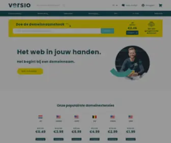 Versio.nl(Registreer je domeinnaam en host je website bij Versio) Screenshot