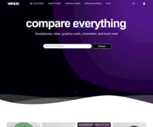 Versus.com(Compare everything) Screenshot