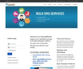 Verticalsms.com(BulkSMS, SMS, Buy Data, Mobile Services, Quiteller Agent) Screenshot