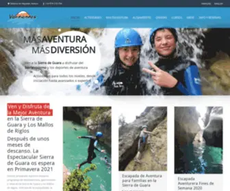 Vertientesaventura.com(Vertientes Aventura Barranquismo y Actividades en Guara) Screenshot