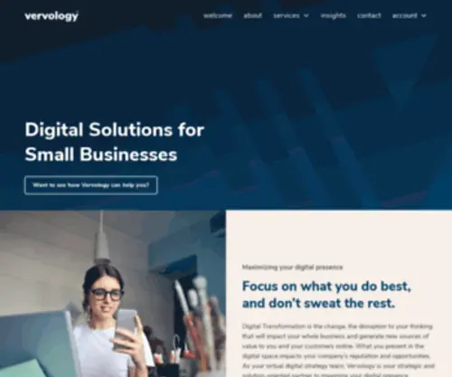 Vervology.com(Digital Strategy and Marketing for Small Businesses. Vervology) Screenshot