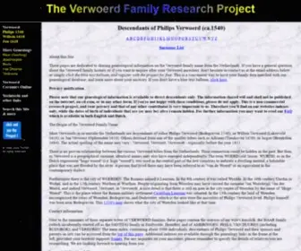 Verwoerd.info(Genealogy site dedicated to the Verwoerd family name from the Netherlands. Information) Screenshot