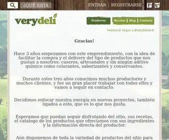 Verydeli.com.ar(Productos naturales 100% libres de conservantes y aditivos químicos) Screenshot