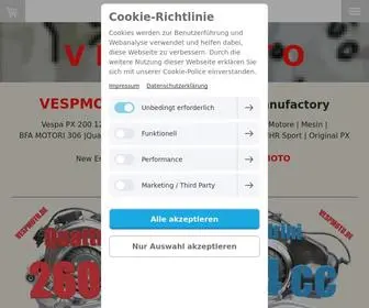 Vespmoto.de(Vespa Motor Tuning Shop) Screenshot