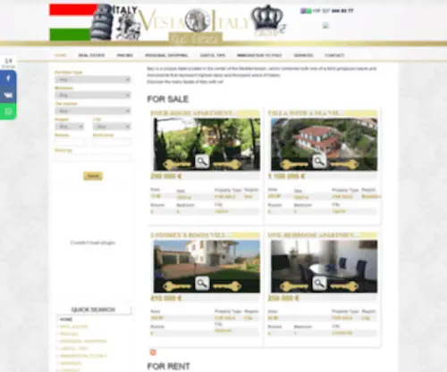 Vestaitaly.com(Агентство недвижимости) Screenshot