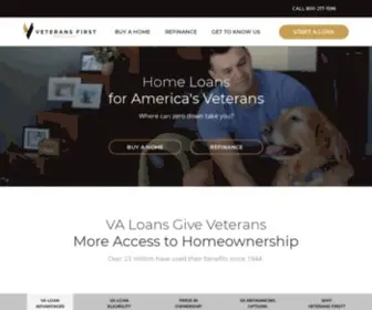 Veteransfirst.com(VA Loans from Top Ranked VA Loan Lender Veterans First) Screenshot