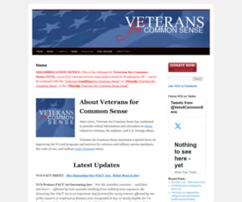 Veteransforcommonsense.org(Veteransforcommonsense) Screenshot