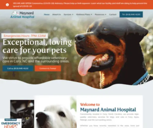 Veterinarianmaynardnc.com(Maynard Animal Hospital) Screenshot