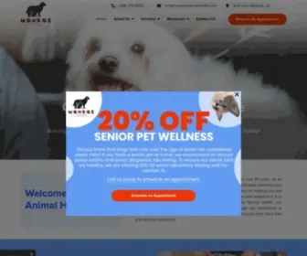 Veterinarianmonroela.com(Monroe Animal Health) Screenshot