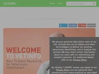 Vetinfo.com(Veterinary Medical Information for Dogs and Cats) Screenshot