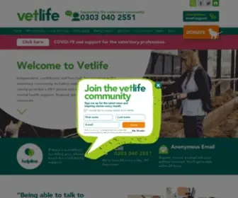Vetlife.org.uk(Home page of the Vetlife website) Screenshot