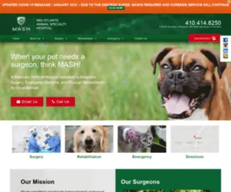 Vetmash.com(Mid-Atlantic Animal Specialty Hospital (MASH) Serving Maryland) Screenshot