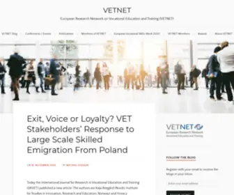 Vetnetsite.org(European Research Network on Vocational Education and Training (VETNET)) Screenshot