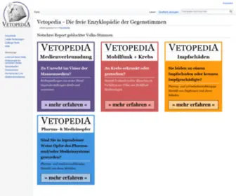Vetopedia.org(Die freie Enzyklopädie der Gegenstimmen) Screenshot