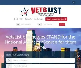 Vetslist.com(Veterans And Patriots In Business Directory) Screenshot