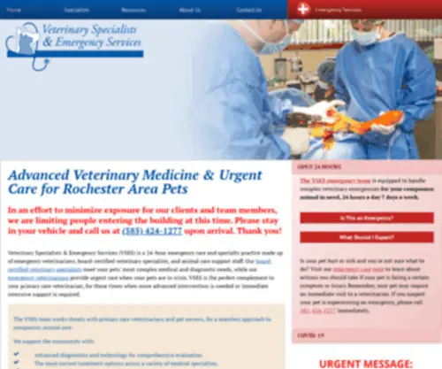 Vetspecialistsofrochester.com(Advanced Veterinary Care 24/7) Screenshot