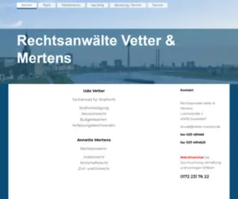 Vetter-Mertens.de(Anwälte & Steuerberater) Screenshot
