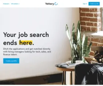 Vettery.com(Vettery is an online hiring marketplace) Screenshot