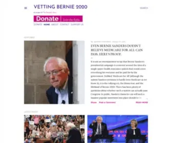 Vettingbernie.org(Vetting Bernie 2020) Screenshot