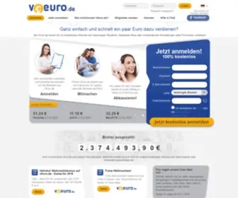 Veuro.de(Geld verdienen mit Gewinnspielen und anderen Aktionen) Screenshot
