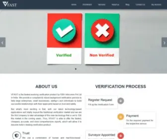 Vfast.in(VFAST a Background Check Company) Screenshot