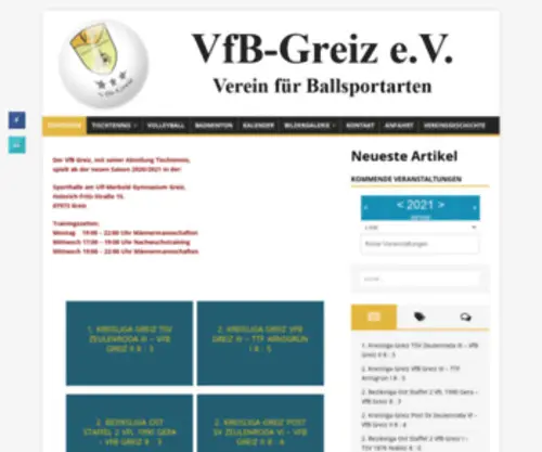VFB-Greiz.de(Tischtennis Volleyball Badminton) Screenshot
