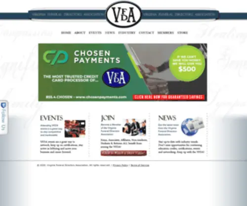 Vfda.info(Virginia Funeral Directors Association) Screenshot